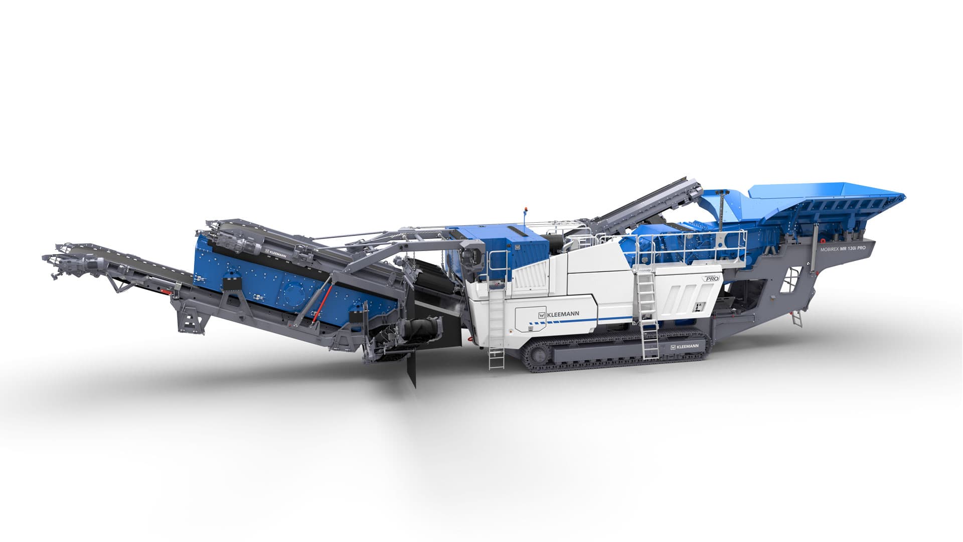 The Kleemann MOBIREX MR 130 PRO is a mobile impact crusher featuring a robust tracked undercarriage, high-capacity impact crushing rotor, and advanced PRO-line automation, engineered for high-throughput primary and secondary crushing in demanding recycling and natural stone applications.