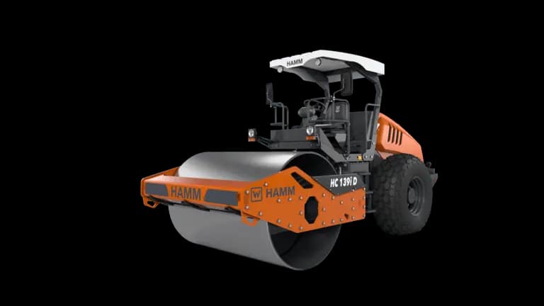 The Hamm HC 139i D is a tandem roller (combination compactor), featuring a smooth articulated drum design, robust diesel engine, and precision vibration/oscillation system engineered for high-quality asphalt compaction on road construction projects.