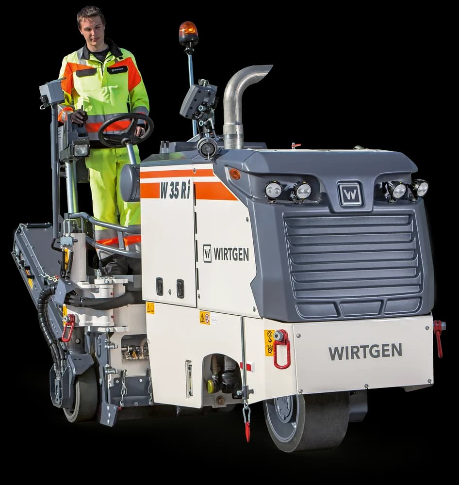 Wirtgen W 120 R cold milling machine listed for rental, featuring its tracked undercarriage, milling drum housing, and conveyor system built for compact-class road surface milling.