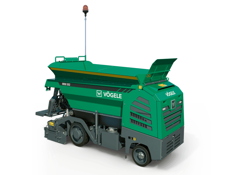 Asphalt paver laying a new road surface, alternative view